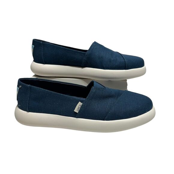 Toms Alpargata Mallow Navy Blue Slip-On Comfort Cushioned Sneaker Women's Sz 8.5 - Picture 1 of 11